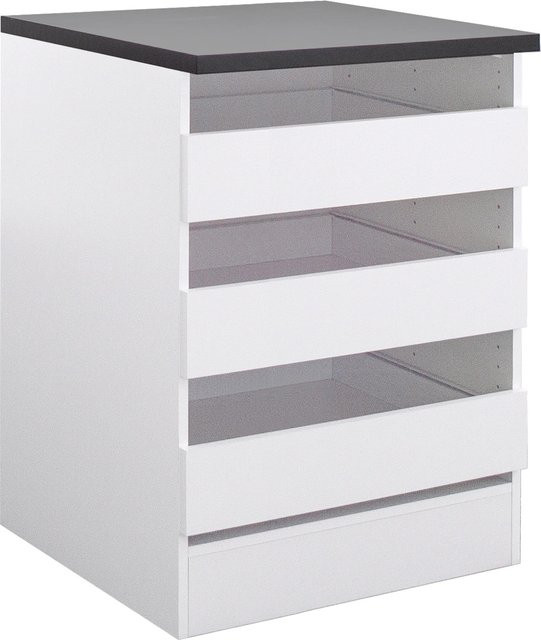 Optifit Küchen-Unterschrankregal Salo214 in Weiß mit matter Feinstruktur, B/T/H: 60 x 60 x 84,8 cm - Bild 1