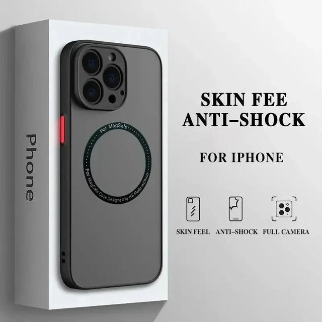 Apple iPhone 14 Schutzhülle Matte Rüstung mit MagSafe Magnetischer Ladefunktion in Schwarz - Bild 1
