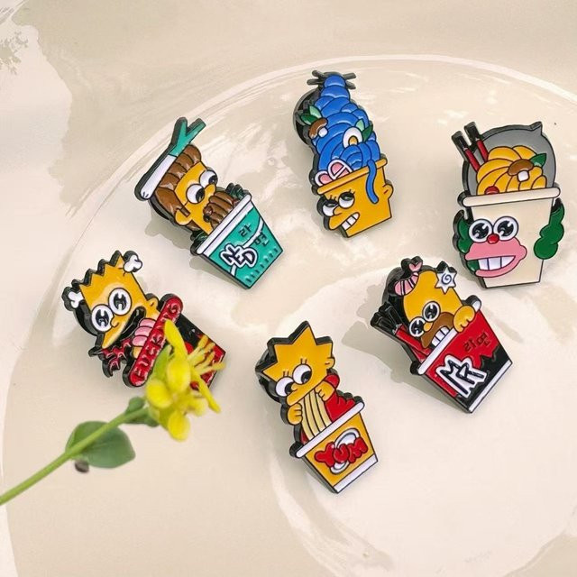 The Simpsons 6-teiliges Emaille-Pin-Set, Bunt, Broschen-Abzeichen - Bild 1