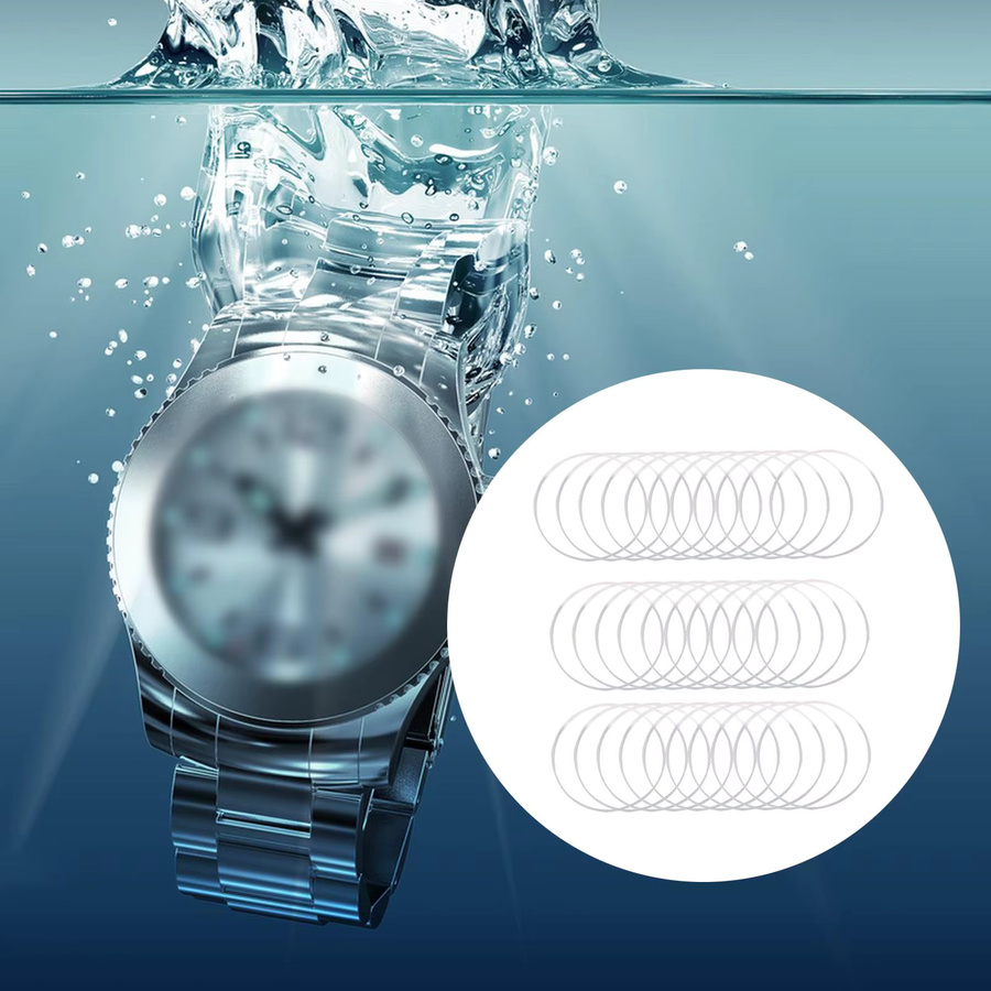 Phenovo O-Ring-Set Uhrenglasdichtung, 0,9 mm Höhe, 0,45 mm dick, Weiß, Unisex - Bild 1