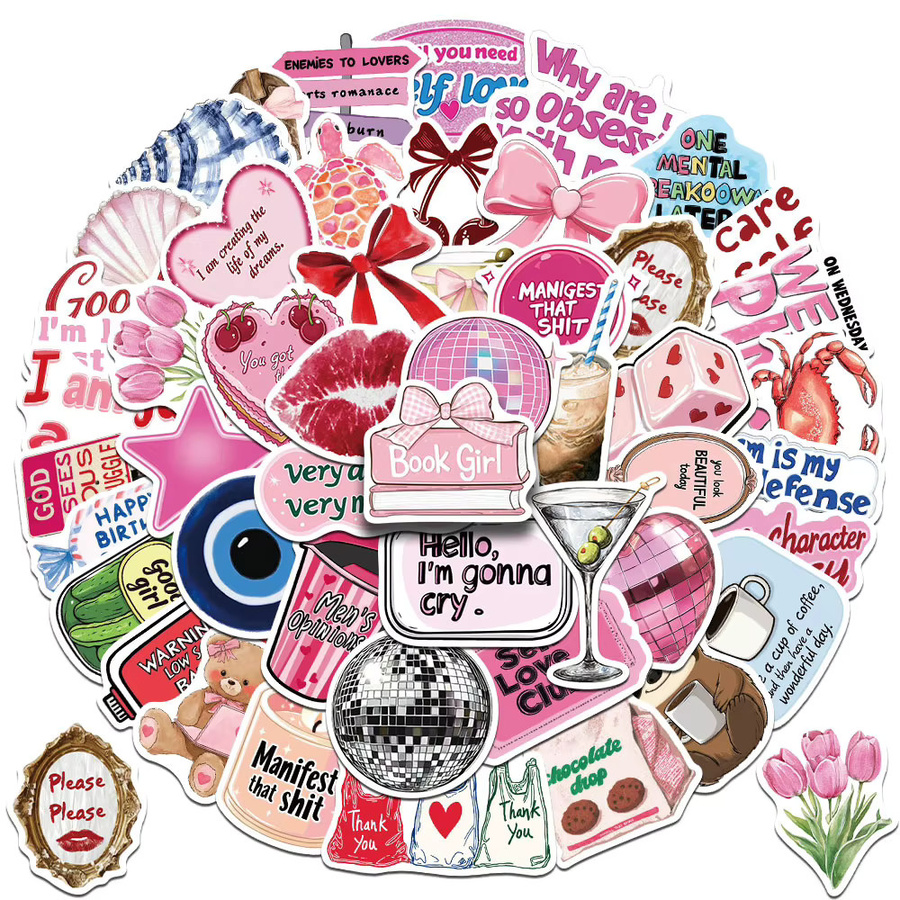 Charile Y2K Rosa Mädchen Ästhetische Aufkleber, Sticker-Aufkleber, pink - Bild 2