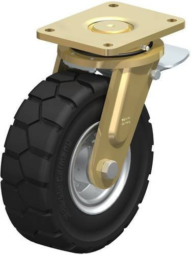 Blickle Lenkrolle LS-VLE 257K-ST mit Feststeller, schwarz/mehrfarbig, Rad-Durchmesser: 25 cm, Tragfähigkeit: 600 kg - Bild 1
