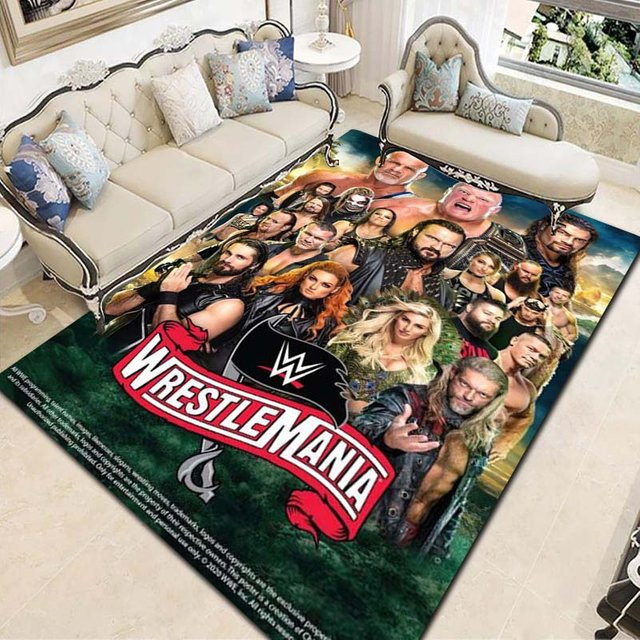 Wrestling Unterhaltung Teppich für Wohnzimmer und Schlafzimmer, Anti-Rutsch und Waschbar, B/B: 90 x 130 cm - Bild 1