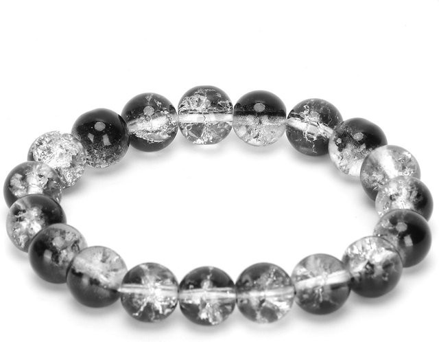 Neoglint Perlenarmband, Glas, Schwarz, Unisex - Bild 1
