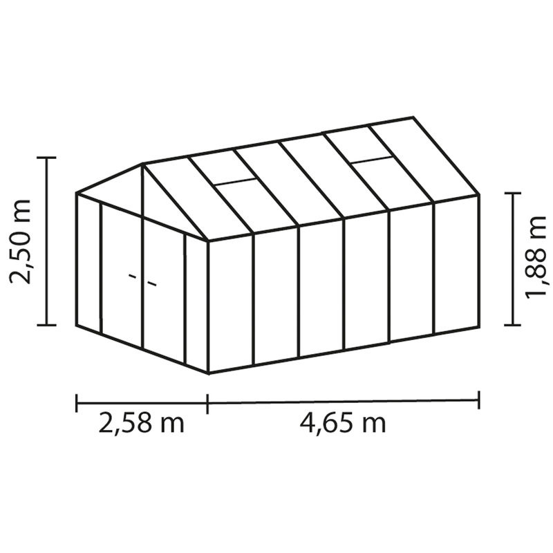 Vitavia Gewächshaus Zeus Comfort 11900 mit Satteldach aus Aluminium Eloxiert und Polycarbonat, 11,9 m² - Bild 2