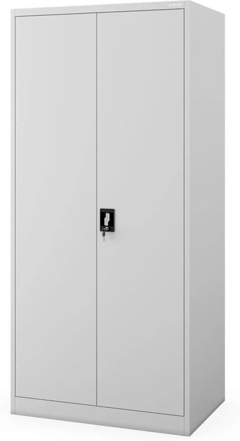Abschließbarer Aktenschrank JAN NOWAK JAN H D600 aus Stahl in Grau mit verstellbaren Regalböden, H x B x T: 195 x 90 x 60 cm - Bild 1