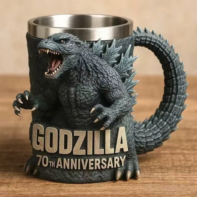 Bandai Godzilla 70. Jahrestag Wasser Tasse, 3D Harz Becher, Cartoon Kaffeetassen - Bild 1