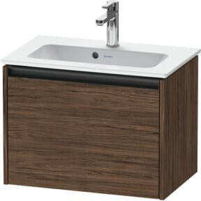 Duravit Waschtischunterschrank Ketho.2 Compact, Nussbaum dunkel, 1 Auszug, wandhängend, B: 61 cm, T: 39 cm, H: 44 cm - Bild 1