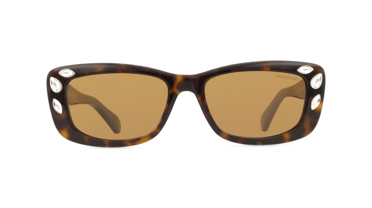 Swarovski SK6008 Sonnenbrille Butterfly, Vollrand, Acetat, Damen, braun - Bild 1