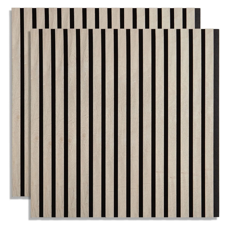 Homestyle4u Akustikpaneele Holz 2er Set Grau mit Lamellen aus MDF und Filz, B/H: 60 x 60 cm - Bild 2