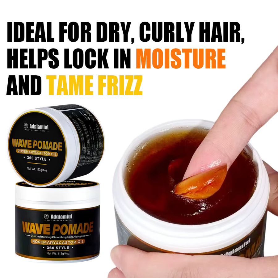 Adglamful 360-Grad-Wellen-Pomade, Paste für Herren, Rosmarin, Rizinusöl, 113 g - Bild 5