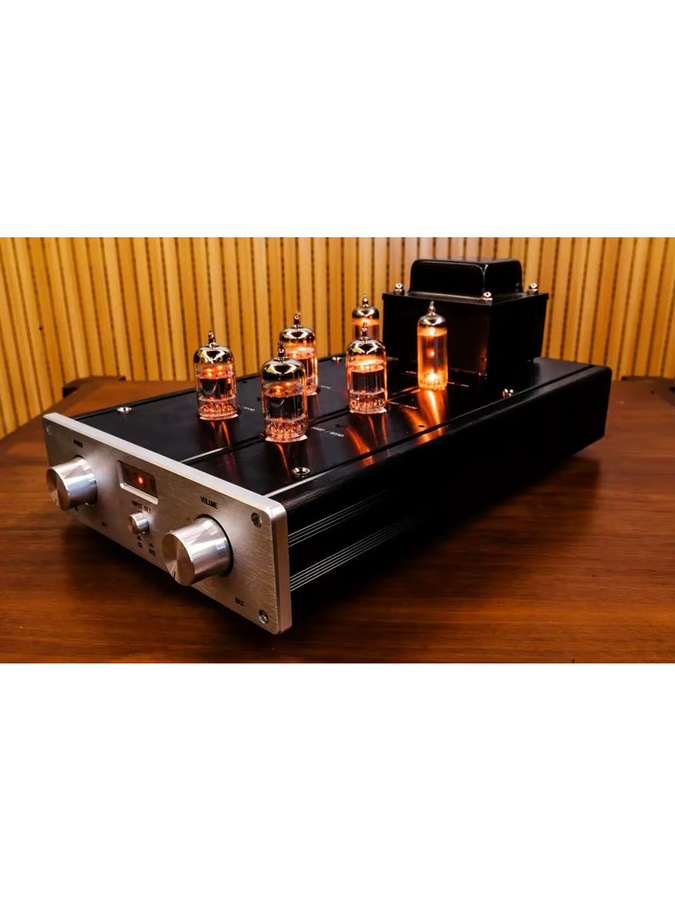SENGTERBELLE HiFi Vakuumröhren-Vorverstärker in Class-A Bauweise mit 12AX7, 12AU7 und 6Z4 Röhren, Schwarz - Bild 3