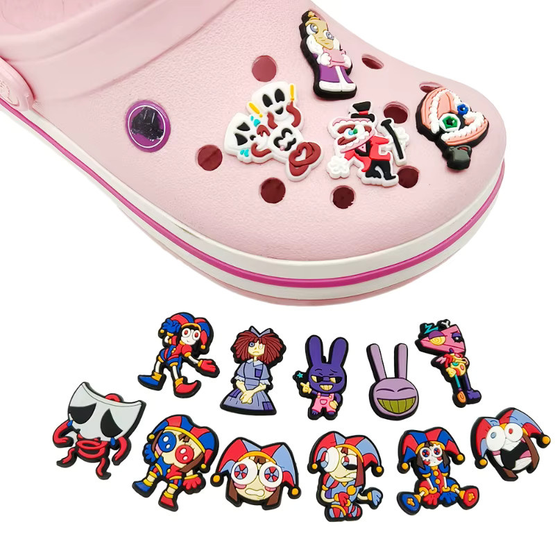 Bandai Magischer Zirkus Anime Cartoon Muster Clog-Schuh Blumen-Dekoration Zubehör, DIY Abnehmbare Schuhblumen - Bild 4