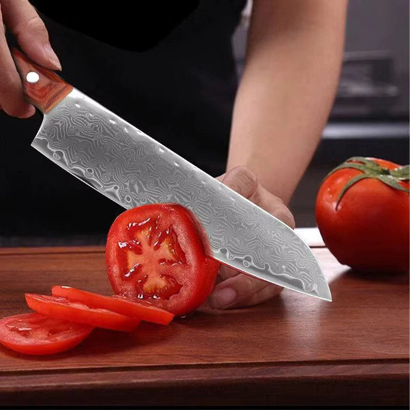 GuanQi Cleaver Küchenmesser aus Edelstahl mit Holzgriff in Silber - Bild 4