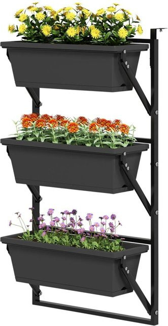 Outsunny Pflanzentopf Set aus Kunststoff und Stahl in Anthrazit, B/H/L: 42 x 100 x 56 cm - Bild 1