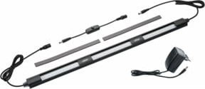 VIGOR LED Lichtleiste Basis Satz V7283/2 aus Aluminium mit Netzteil und Schalter