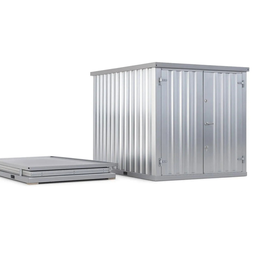 LagercontainerXXL Lagercontainer aus verzinktem Stahl mit Doppeltür und Doppelverriegelung, Farbe: Silber, B/T/H: 2,95 x 2,14 x 2,09 m - Bild 2