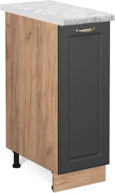 Vicco Apothekerschrank Fame-Line Anthrazit-Gold und Eiche mit Marmor-Optik, Wandmontage, B/T/H: 60 x 30 x 82 cm - Bild 1
