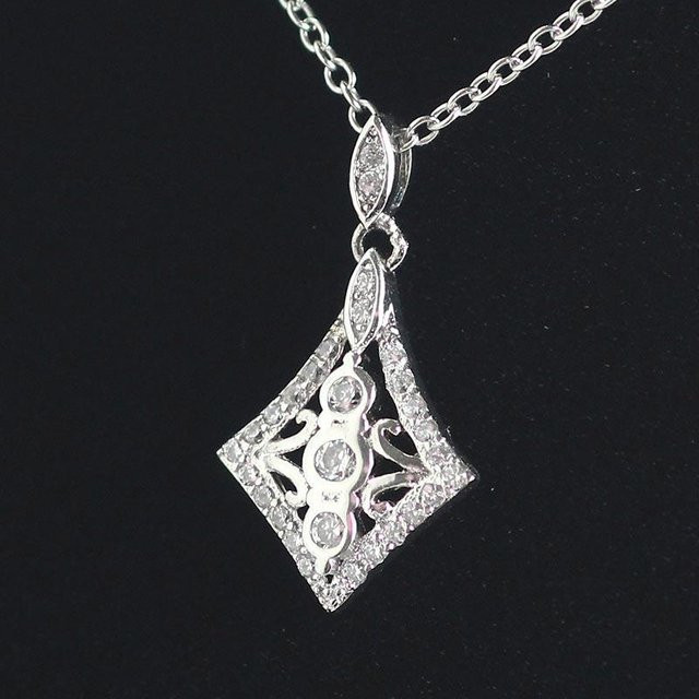 Wucifang Jewelry Halskette Anhänger, 925 Silber, Zirkonia, Damen - Bild 1