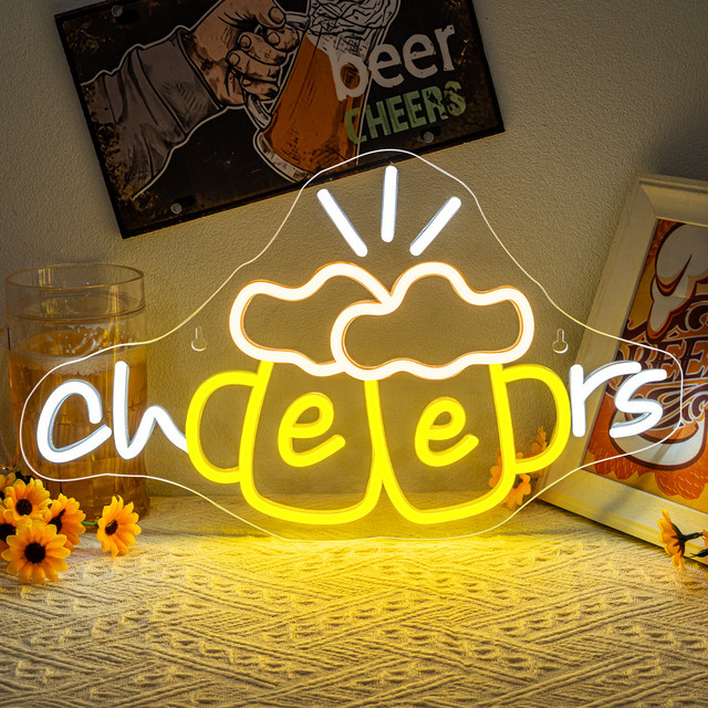 NEONAEON LED Bier-Neonschild in Gelb zur Dekoration für Hausbar und Kneipe - Bild 1