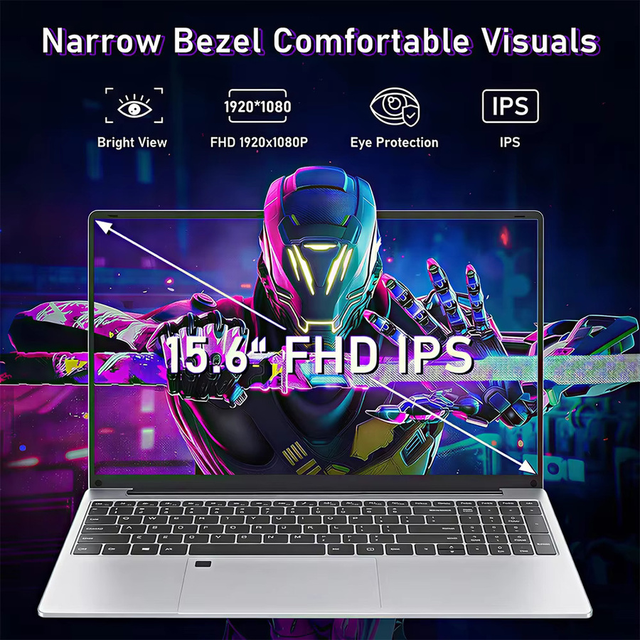 FUCHU Gaming-Laptop 15,6 Zoll mit Windows 11, Intel Core i9-10980HK, 16 GB RAM, Fingerabdrucksensor und Hintergrundbeleuchtung, Silber - Bild 4