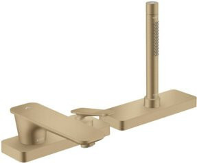 Hansgrohe Axor Citterio C cub cut Wand-3-Loch-Einhebelmischer für die Badewanne in Brushed Bronze mit 155 mm Ausladung - Bild 1