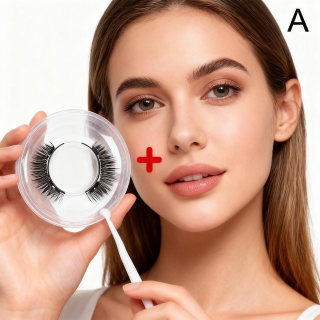 North moon Magnetische Wimpern, 3D, handgefertigt, mit Pinzetten-Set - Bild 1