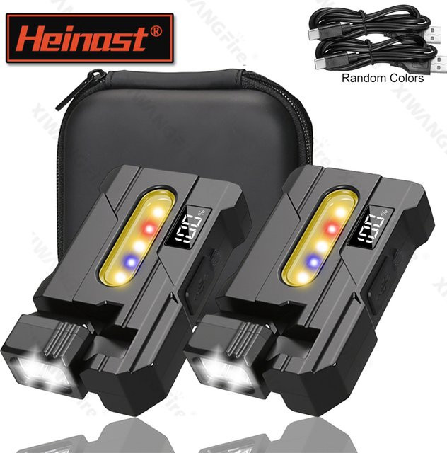 KDULIT COB+XPE Dual Light Taschenlampe mit 1200LM, verstellbarer Kopf, Magnet und Clip, wiederaufladbare USB-Mini-Arbeitsleuchte in Schwarz - Bild 1