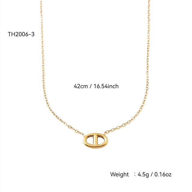 Lucky Star Jewelry Halskette Schweinenasen-Anhänger, Edelstahl, 18K Vergoldet, Gold, Damen - Bild 1