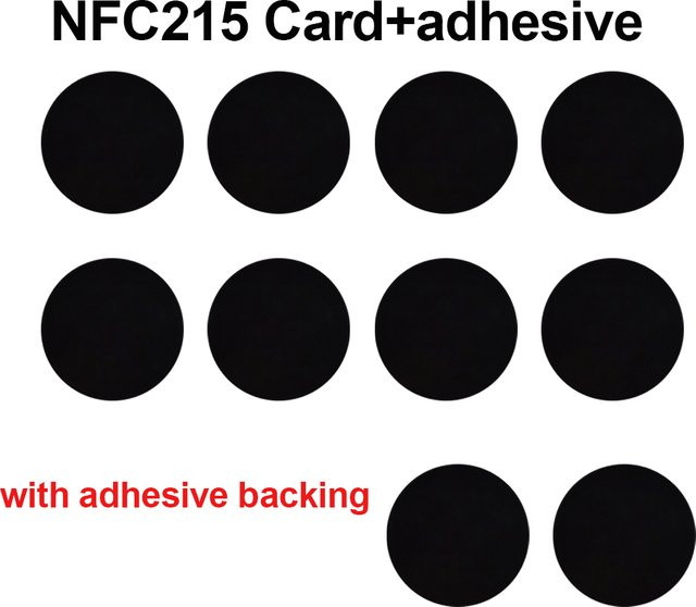 Guang Hongrun Ntag215 NFC Aufkleber in Schwarz, Durchmesser: 25 mm - Bild 1