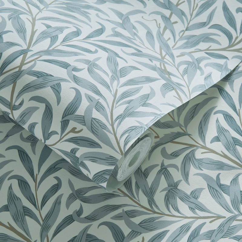 Clarke & Clarke Tapete Willow Boughs in Mineral Blue mit floralem Art Nouveau Design aus Vlies - Bild 2