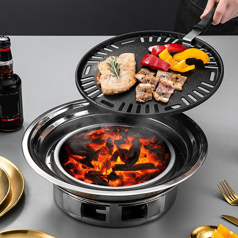 TOMTOP JMS Tragbarer Koreanischer Holzkohlegrill aus Edelstahl in Silber - Bild 9