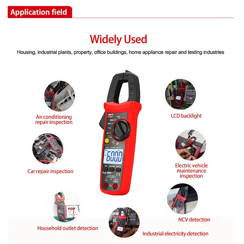 UNI-T Digitales Multimeter als Messzange mit True RMS, Modelle UT204R UT202F UT203R, 400A 600A Wechselstrom Messung, Farbe: Rot - Bild 4