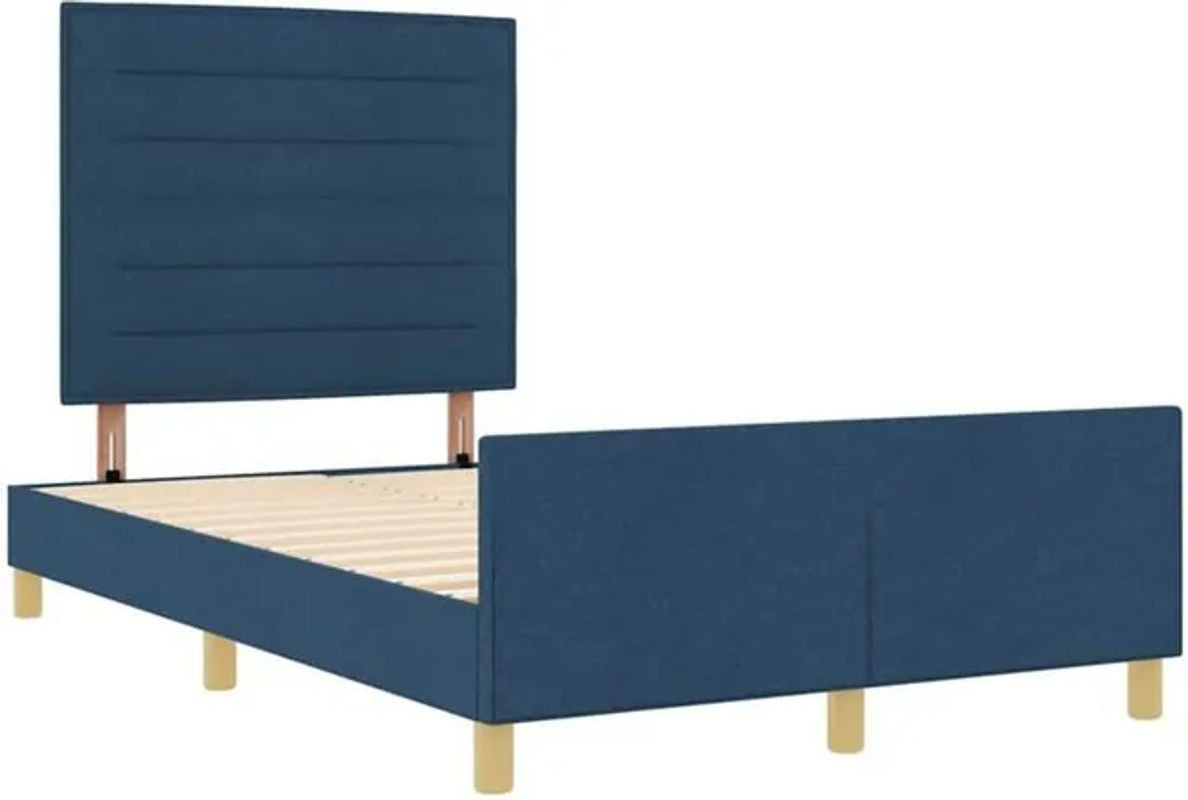 Polsterbett mit Kopfteil von vidaXL in Blau, Stoff, B/T/H: 140 x 190 cm - Bild 1