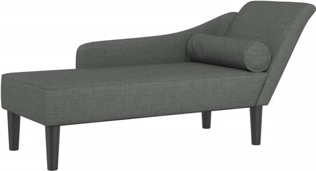 vidaXL Chaiselongue modern in Grau mit Kissen und Holzrahmen, B/T/H: 141,0 x 55,5 x 66,5 cm - Bild 1