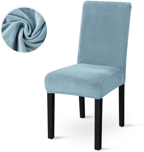 Yiran Furniture Stuhlbezug aus weichem Samt in einfarbigem Design für Esszimmerstühle und Bankette - Bild 1