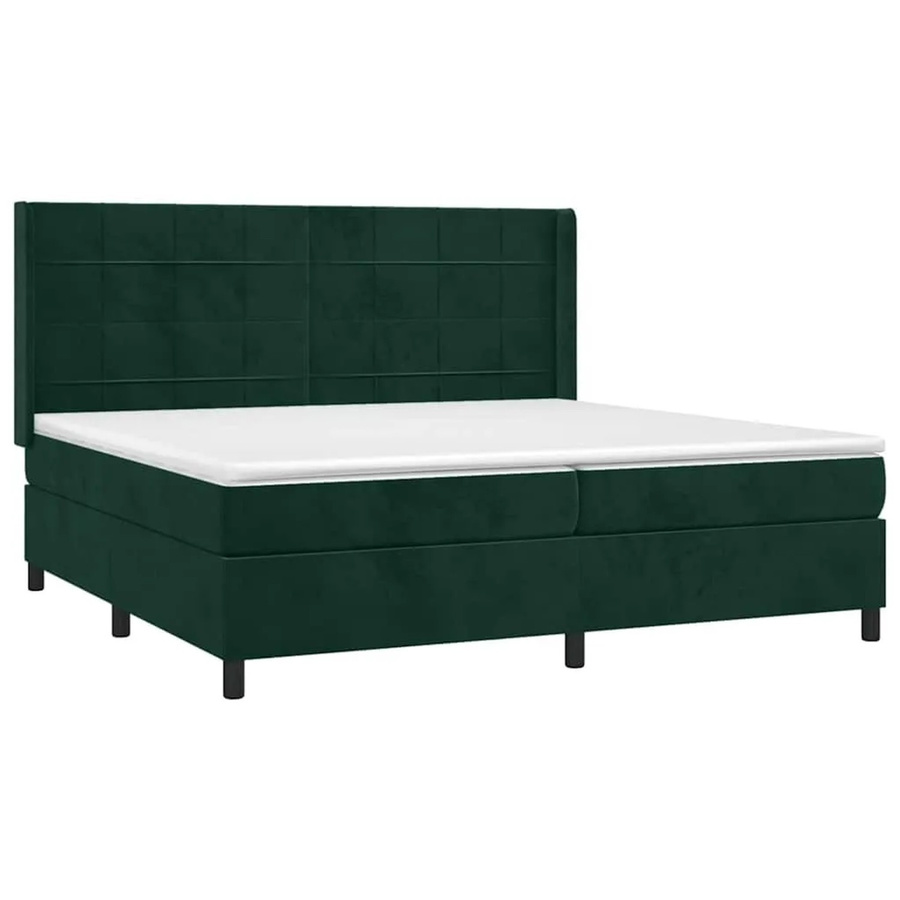 vidaXL Boxspringbett mit Matratze Dunkelgrün Samt B/T: 200 x 200 cm, Höhe: 203 cm - Bild 2