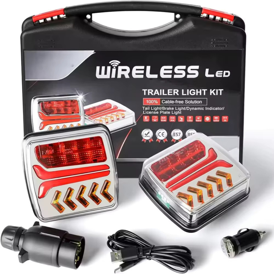Betuyoo Kabellose Magnetische LED-Anhängerbeleuchtung mit Rücklicht, Bremslicht, Blinker und Kennzeichenbeleuchtung, IP65 Wasserdicht für Wohnwagen, RV, Camper, LKW und Boot - Bild 5