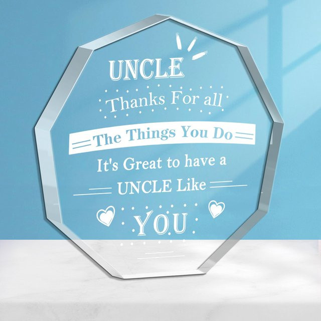Dekoratives Glas-Souvenir als Geschenk für Onkel zum Geburtstag oder zu Weihnachten, transparent - Bild 1