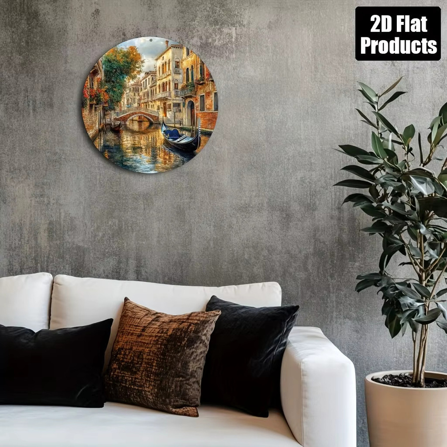 Rundes dekoratives Metallschild Potdemiel Venedig Wasserstadt Motiv Multicolour Durchmesser: 20 cm - Bild 4
