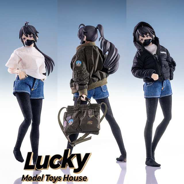 Hasuki Mobile Suit Girl, Zubehör, Pilotenjacke, weißes T-Shirt, Denim Shorts, Daunenjacke, Mantel - Bild 1