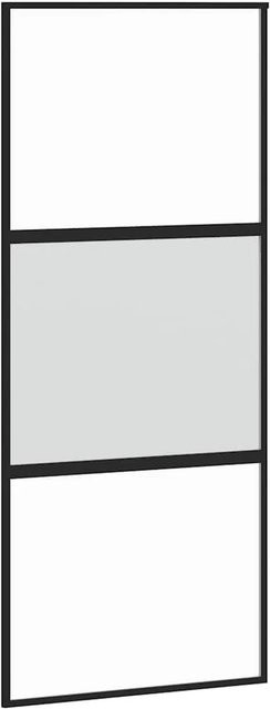 vidaXL Schiebetür aus Glas und Aluminium in Schwarz, B: 90 cm, H: 205 cm - Bild 1