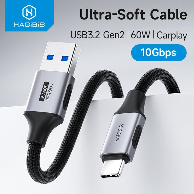 Hagibis USB-A auf USB-C Ladekabel für schnelles Laden und Hochgeschwindigkeits-Datenübertragung - Bild 1