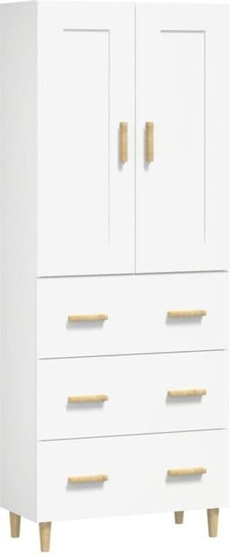 Skandinavisches Highboard Vidaxl aus Holzwerkstoff in Weiß, B/T/H: 90 x 34 x 69,5 cm - Bild 1