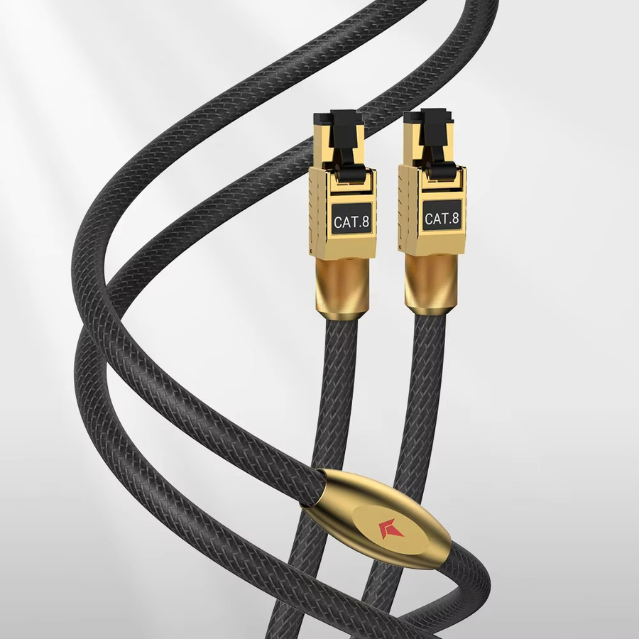 Viborg Audio LAN8 Cat8 Ethernet Kabel aus reinem Silber mit RJ45 Stecker, Schwarz/Silber - Bild 2