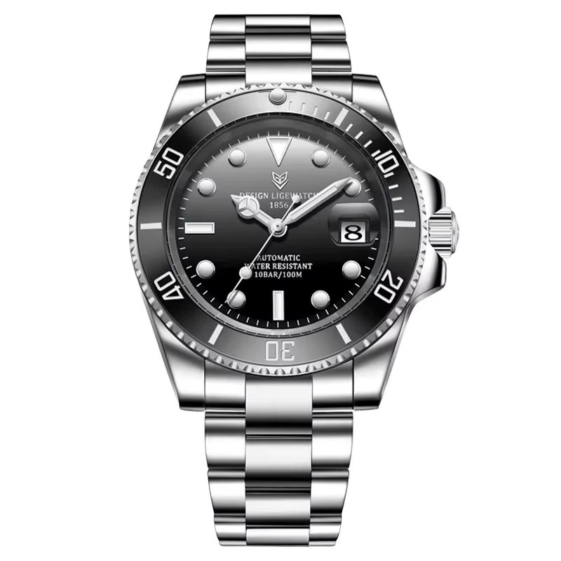 LIGE Armbanduhr Automatik, Edelstahl, Blau, Herren, Datum - Bild 6