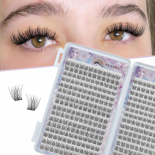 yuwei Trio-Set Einzel-Cluster-Segment-Wimpern, natürlich, Unisex - Bild 1