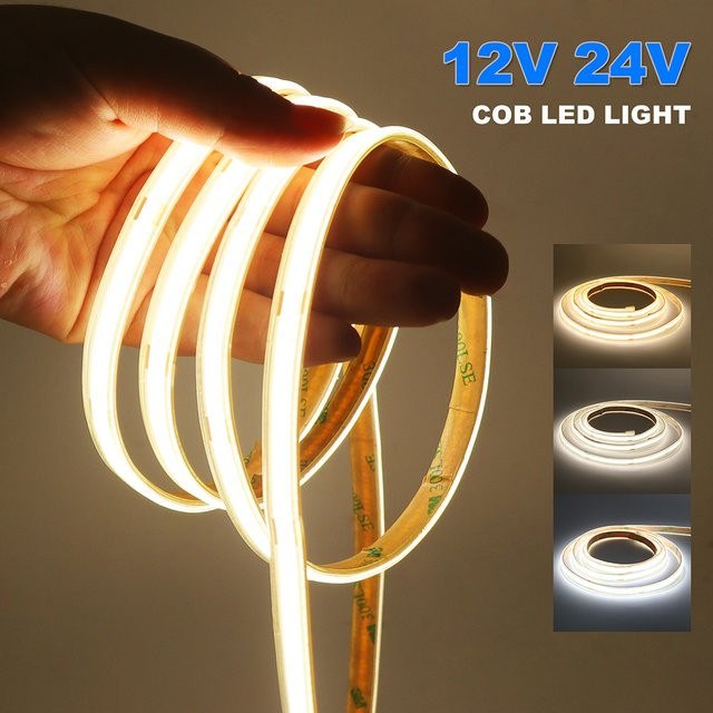 GAHADA COB-LED-Streifenlicht IP67 Wasserdicht, 12 V, Weiß, 1 m - Bild 1