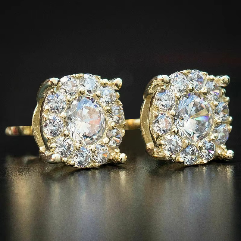 Huitan Ohrstecker, Gold, Zirkonia, Damen - Bild 2