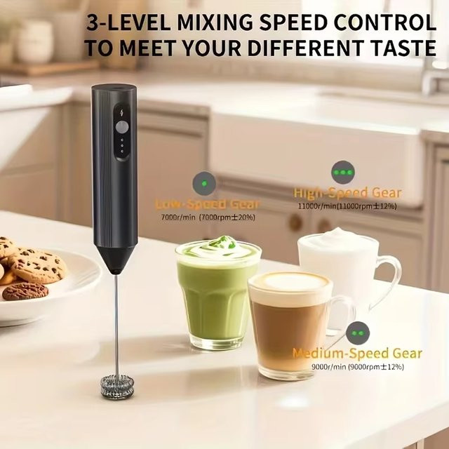 XIADYINJIA Elektrischer Kaffee- und Milchschaummixer in Schwarz - Bild 1